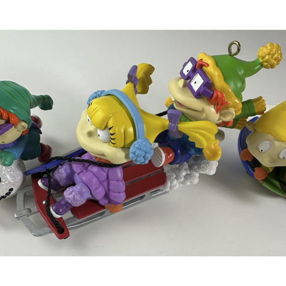 3 Rugrats Christmas Ornaments Tommy Chuckie Angelica Holiday Carlton Cards - Picture 10 of 16
